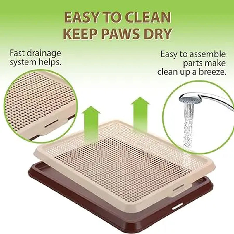 BANU Puppy Pee Pad Holder Indoor Outdoor Dog Potty Toilet Training Tray 20" X 16" for Small and Medium Dogs