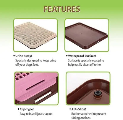 BANU Puppy Pee Pad Holder Indoor Outdoor Dog Potty Toilet Training Tray 20" X 16" for Small and Medium Dogs