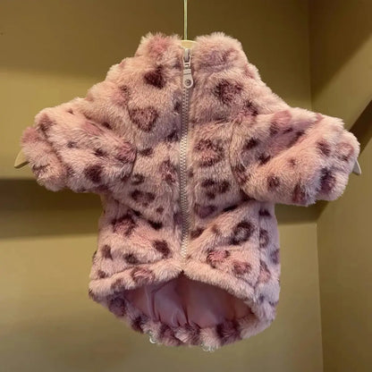 Monogrammed Faux Fur Dog Coat | Designer Jacket for Small Dogs and Puppies