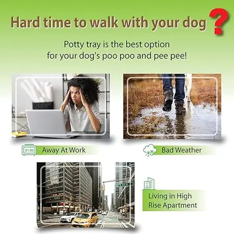 BANU Puppy Pee Pad Holder Indoor Outdoor Dog Potty Toilet Training Tray 20" X 16" for Small and Medium Dogs