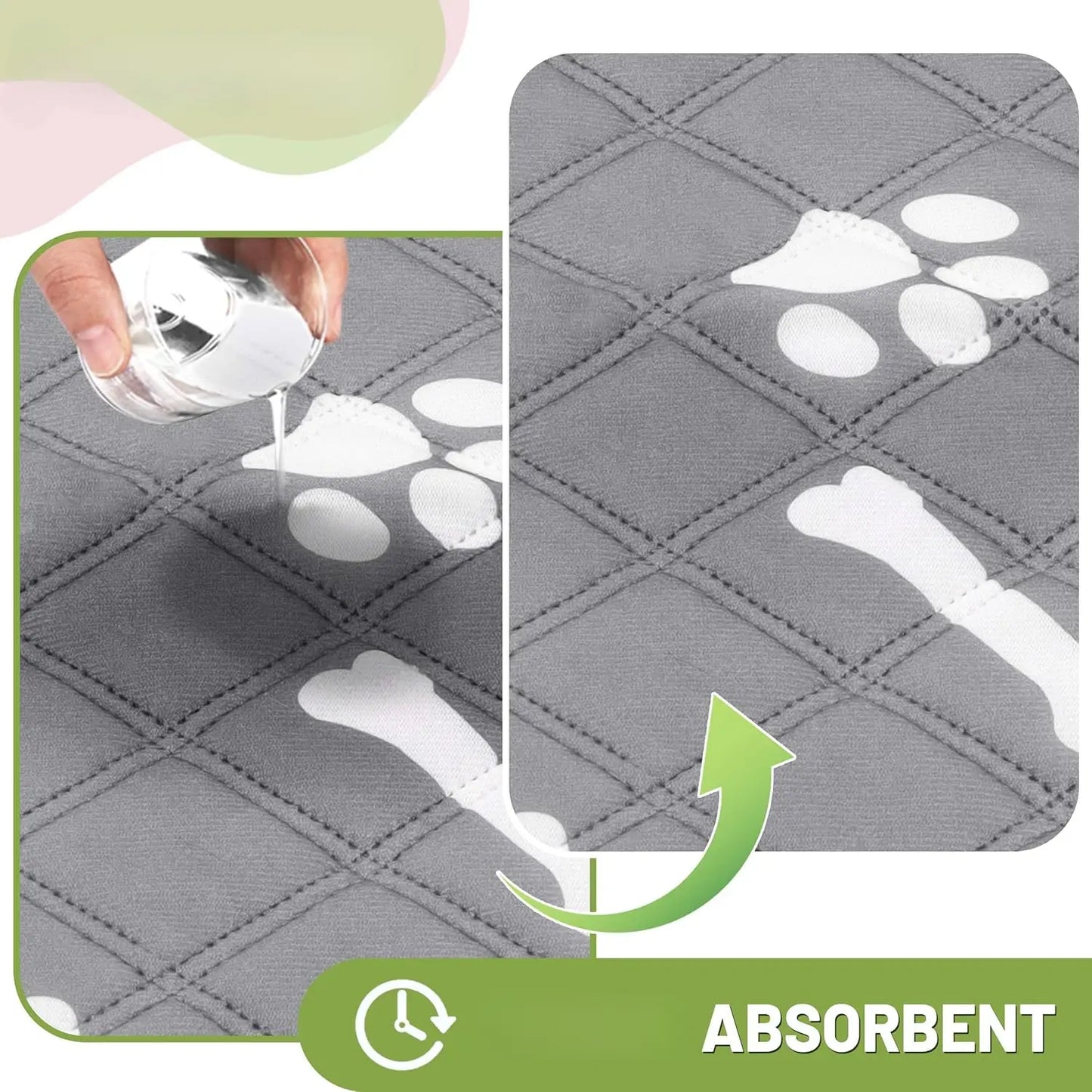 Washable Pee Pads for Dogs, 18'' X 24" Reusable Puppy Pads with Absorbent for Pet, Housebreaking and Incontinence, 2 Pack Puppy Potty Pads with Waterproof Bottom