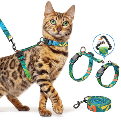 Cat Harness and Leash Set, Pet Products Collars [3 in 1 Lightweight & Adjustable] Escape Proof Cat Harness, Comfortable Soft Cat Products Harness