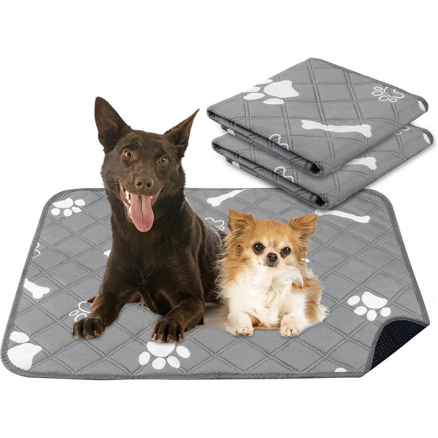 Washable Pee Pads for Dogs, 18'' X 24" Reusable Puppy Pads with Absorbent for Pet, Housebreaking and Incontinence, 2 Pack Puppy Potty Pads with Waterproof Bottom