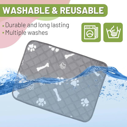 Washable Pee Pads for Dogs, 18'' X 24" Reusable Puppy Pads with Absorbent for Pet, Housebreaking and Incontinence, 2 Pack Puppy Potty Pads with Waterproof Bottom