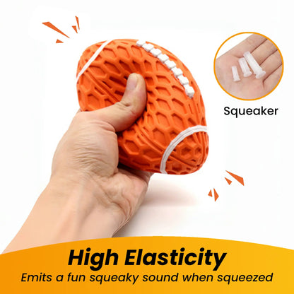 Squeaky Dog Football Toy, Rubber Dog Ball Toy for Aggressive Chewers, Floating Fetch Outdoor Puppy Toys, Tough Fetch Ball, Durable and Interactive for Medium Large Dogs