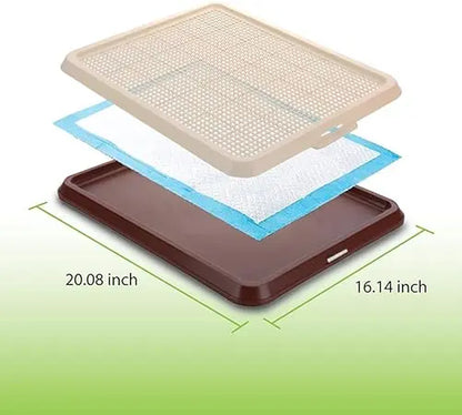 BANU Puppy Pee Pad Holder Indoor Outdoor Dog Potty Toilet Training Tray 20" X 16" for Small and Medium Dogs