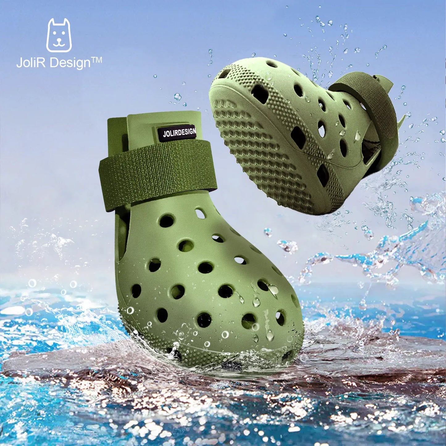 Dog Shoes for Hot Pavement - Dog Shoe for Small & Medium & Large Dogs, Dog Boots Paw Protectors, Easy on & Off, Non-Slip, Waterproof, Easy-Clean Dog Booties for Beach and Snow
